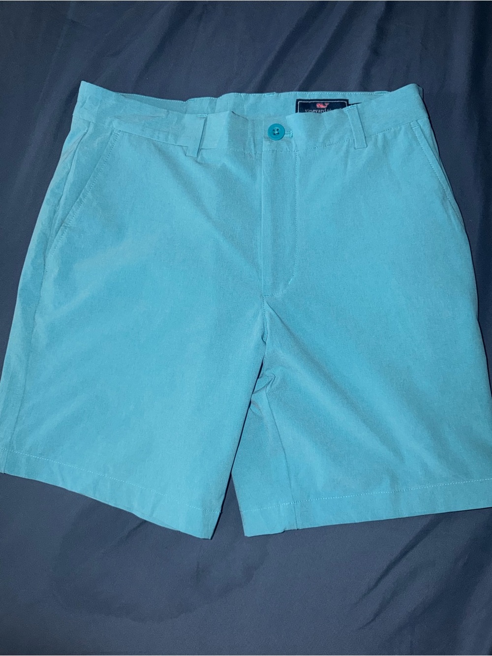 Vineyard Vines Men's Aqua Flat-Front Cotton Shorts